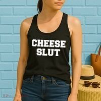 Cheese Slut Funny Cheese Lover Cheddar Curds Dairy Humor Women's Tank Top thumb 2