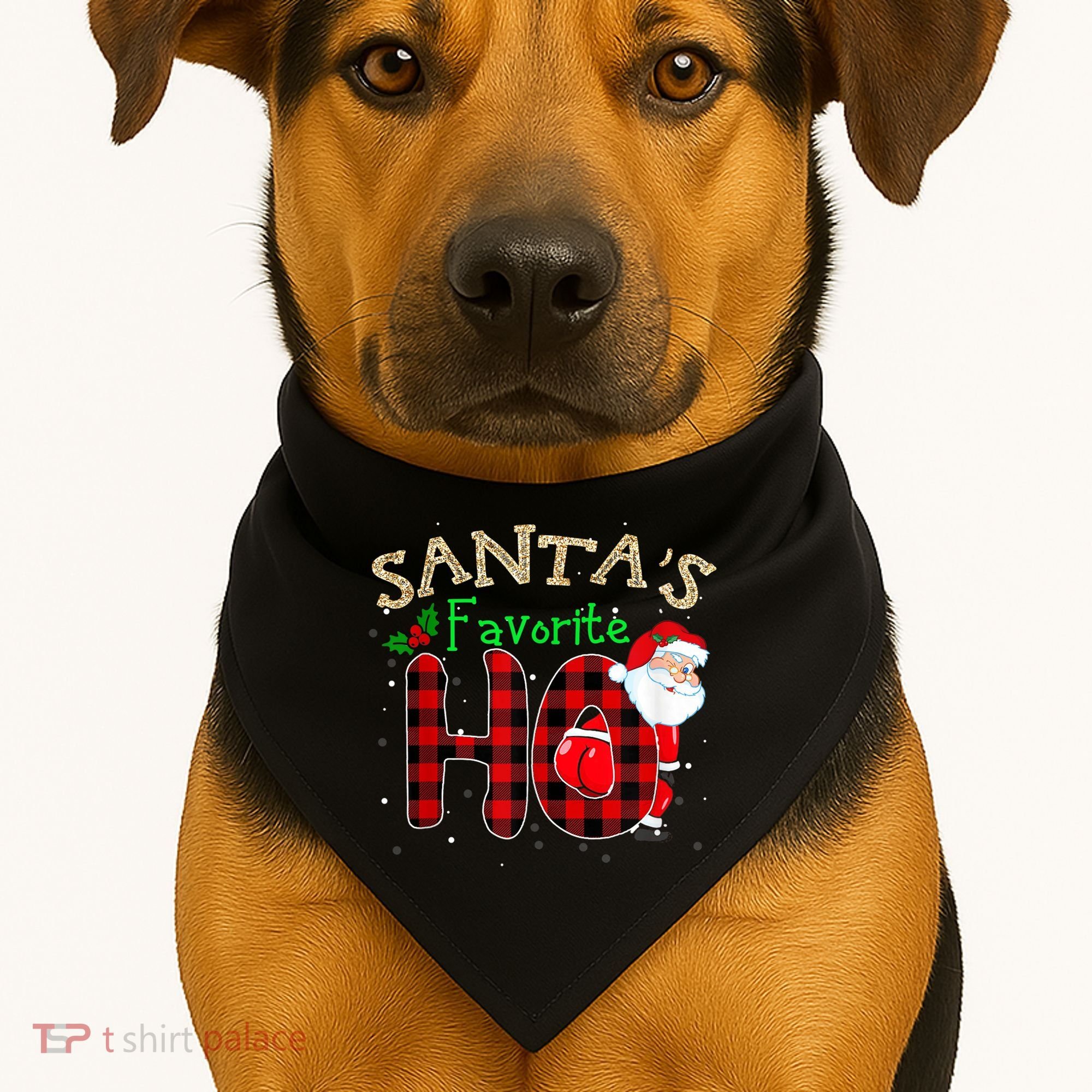 Christmas Santa's Favorite Ho Xmas Pajama Funny Naughty USA-Made Doggie Bandana