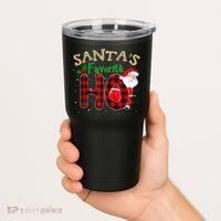 Christmas Santa's Favorite Ho Xmas Pajama Funny Naughty Tumbler thumb 2
