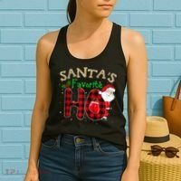 Christmas Santa's Favorite Ho Xmas Pajama Funny Naughty Women's Tank Top thumb 2