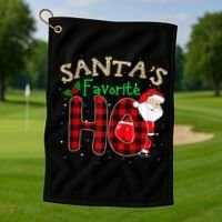 Christmas Santa's Favorite Ho Xmas Pajama Funny Naughty Golf Towel thumb 1