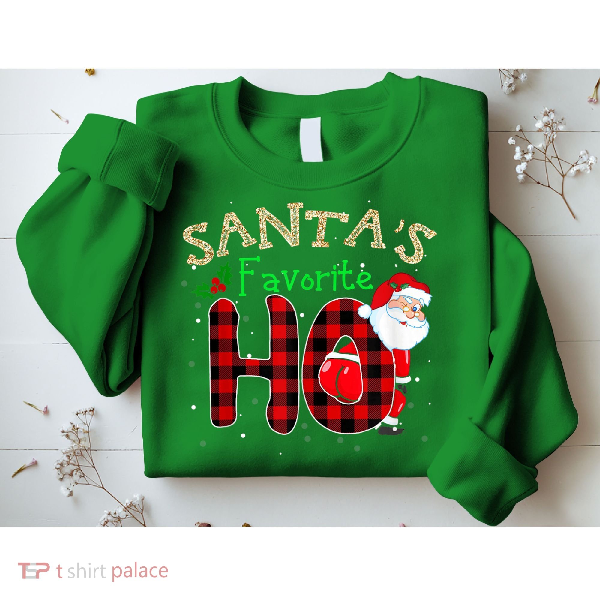 Christmas Santa's Favorite Ho Xmas Pajama Funny Naughty Sweatshirt