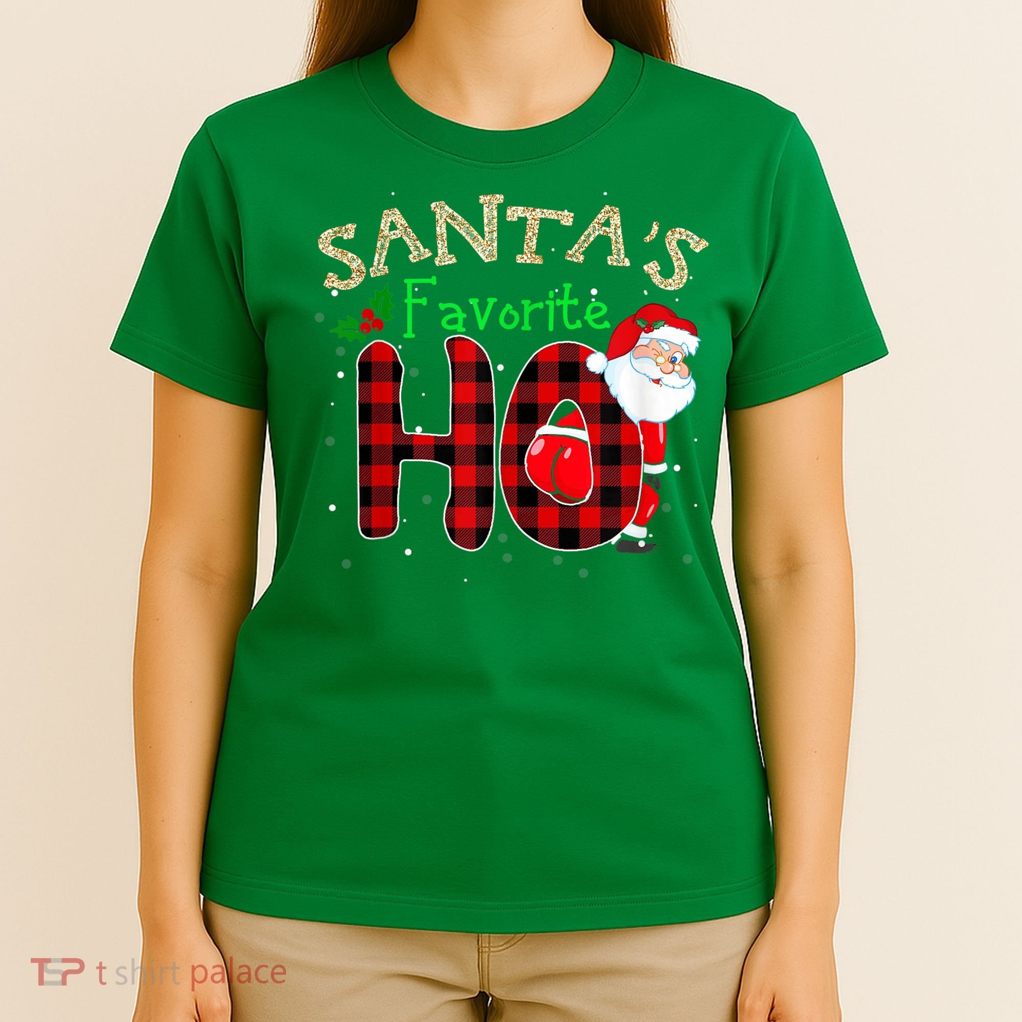 Christmas Santa's Favorite Ho Xmas Pajama Funny Naughty T-Shirt