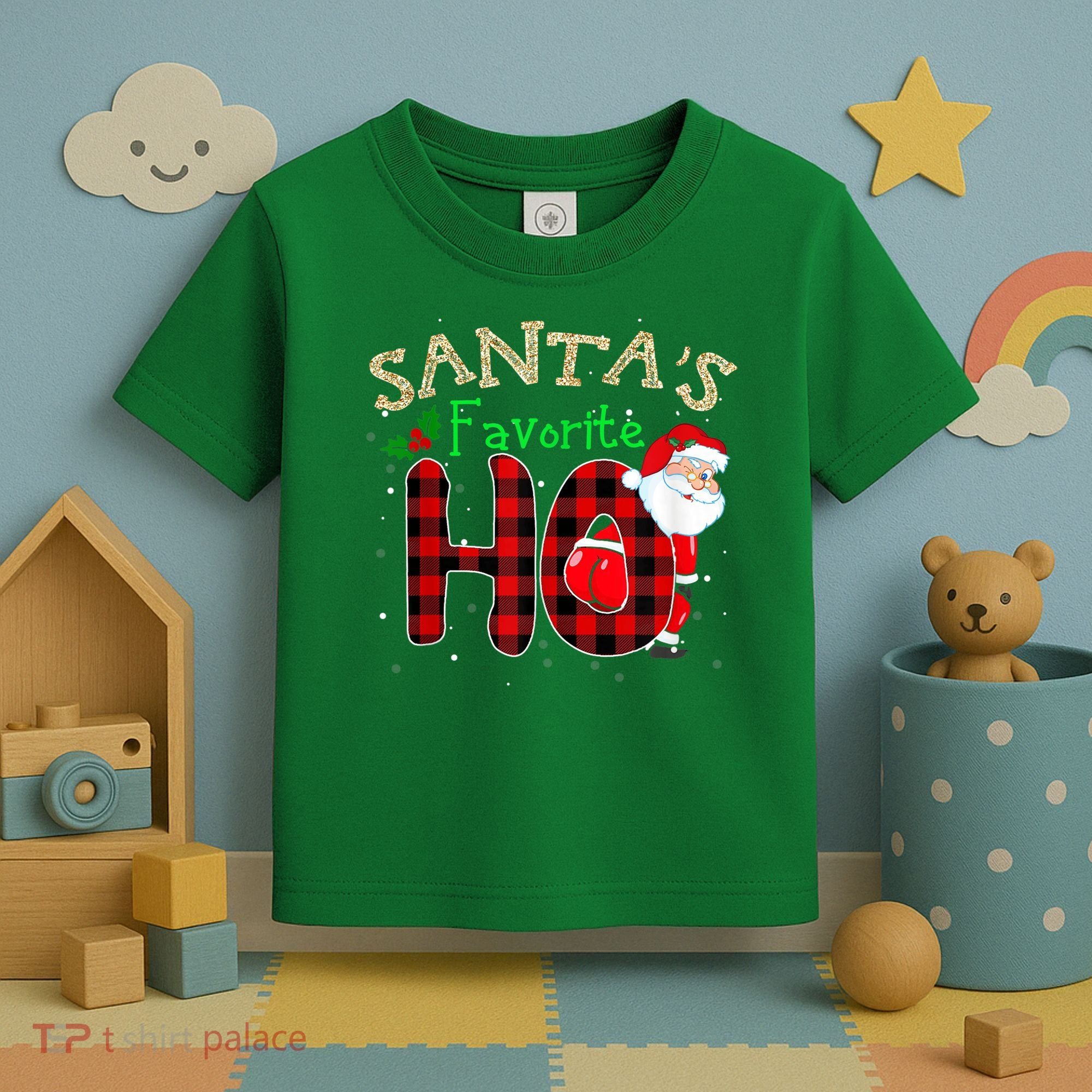 Christmas Santa's Favorite Ho Xmas Pajama Funny Naughty Toddler T-Shirt