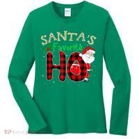 Christmas Santa's Favorite Ho Xmas Pajama Funny Naughty Women's Long Sleeve Shirt thumb 0