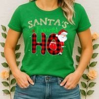 Christmas Santa's Favorite Ho Xmas Pajama Funny Naughty Women's T-Shirt thumb 2