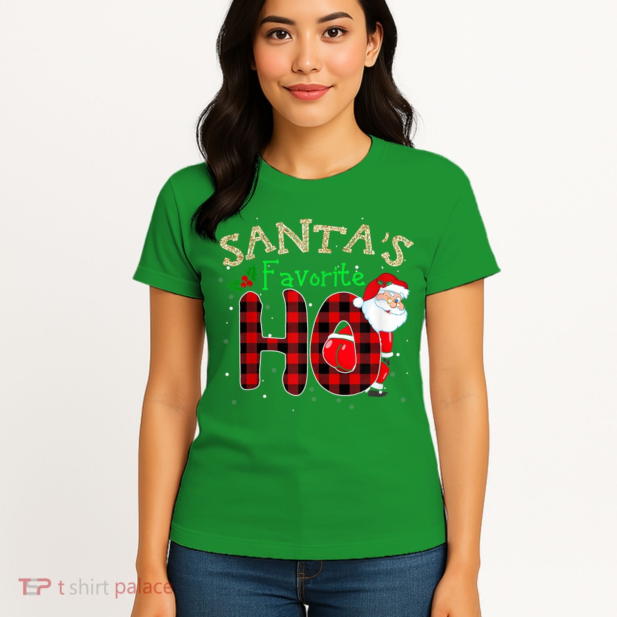 Christmas Santa's Favorite Ho Xmas Pajama Funny Naughty Women's T-Shirt