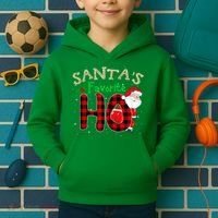 Christmas Santa's Favorite Ho Xmas Pajama Funny Naughty Kids Hoodie thumb 2