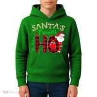 Christmas Santa's Favorite Ho Xmas Pajama Funny Naughty Kids Hoodie thumb 4