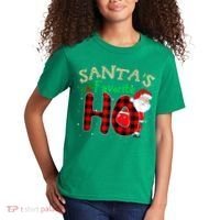 Christmas Santa's Favorite Ho Xmas Pajama Funny Naughty Kids T-Shirt thumb 2
