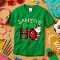 Christmas Santa's Favorite Ho Xmas Pajama Funny Naughty Kids T-Shirt thumb 3