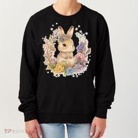 Cute Springtime Floral Baby Bunny Rabbit Women's Sweatshirt thumb 0