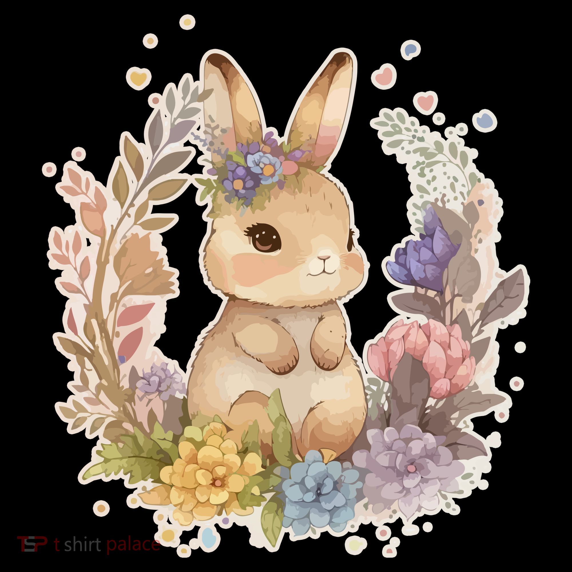 Cute Springtime Floral Baby Bunny Rabbit Coffee Mug