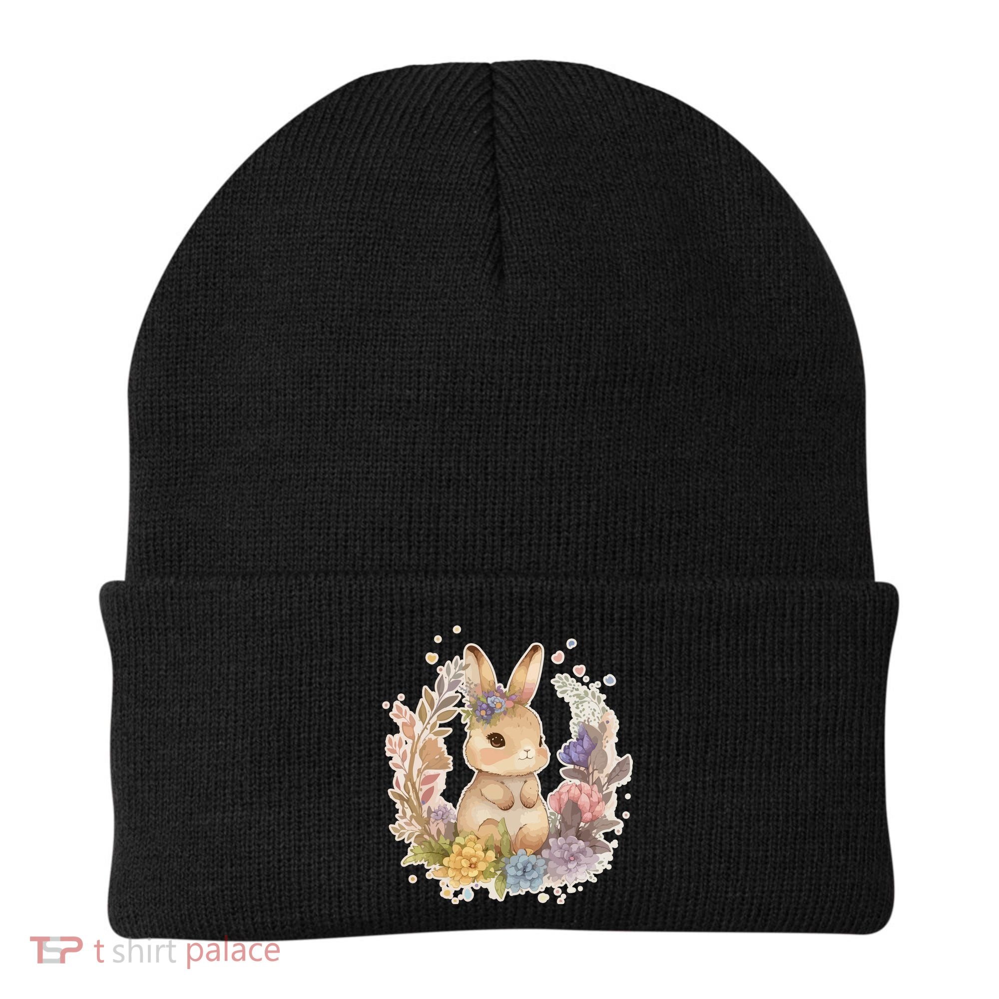 Cute Springtime Floral Baby Bunny Rabbit Beanie