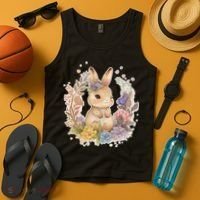 Cute Springtime Floral Baby Bunny Rabbit Tank Top thumb 4