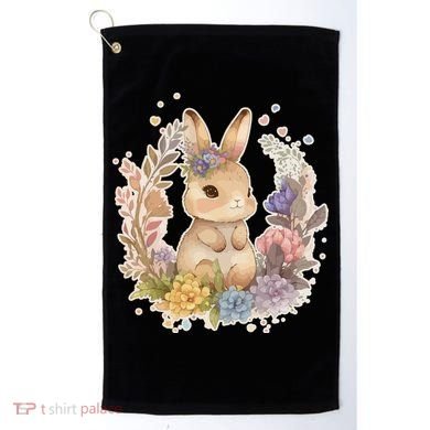 Cute Springtime Floral Baby Bunny Rabbit Golf Towel