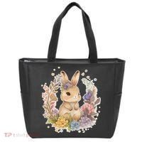 Cute Springtime Floral Baby Bunny Rabbit Tote Bag thumb 0
