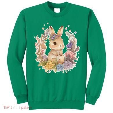Cute Springtime Floral Baby Bunny Rabbit Sweatshirt
