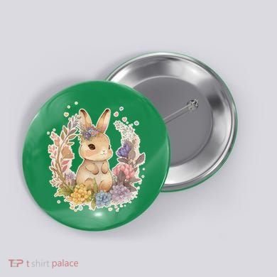 Cute Springtime Floral Baby Bunny Rabbit Button