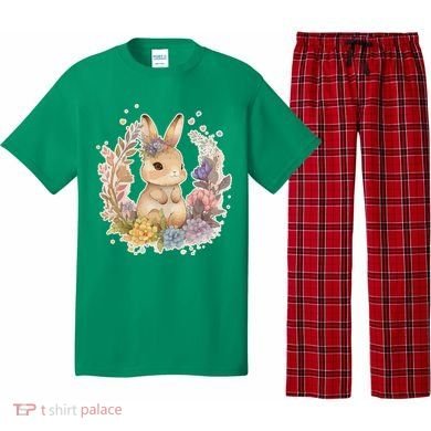 Cute Springtime Floral Baby Bunny Rabbit Pajama Set