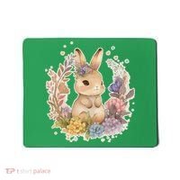 Cute Springtime Floral Baby Bunny Rabbit Mousepad thumb 0