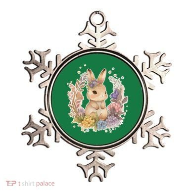 Cute Springtime Floral Baby Bunny Rabbit Ornament