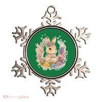 Cute Springtime Floral Baby Bunny Rabbit Ornament thumb 0
