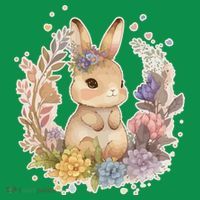 Cute Springtime Floral Baby Bunny Rabbit Toddler Hoodie thumb 2