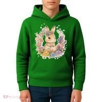 Cute Springtime Floral Baby Bunny Rabbit Kids Hoodie thumb 4