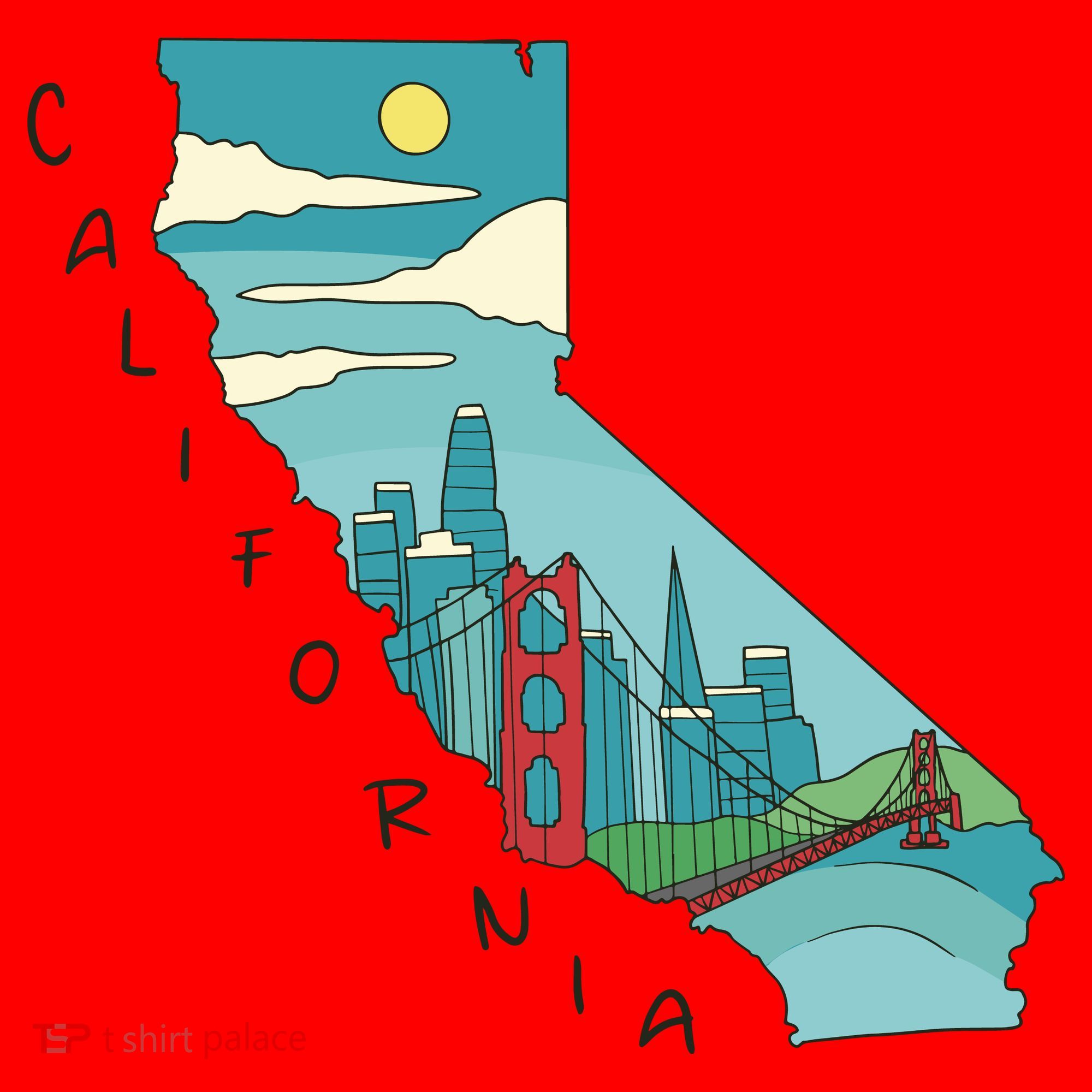 California San Francisco View Santa Hat