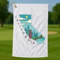 California San Francisco View Golf Towel thumb 1
