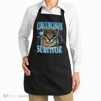 Circumcision Survivor Funny Oddly Specific Cat Meme Cats Apron thumb 2