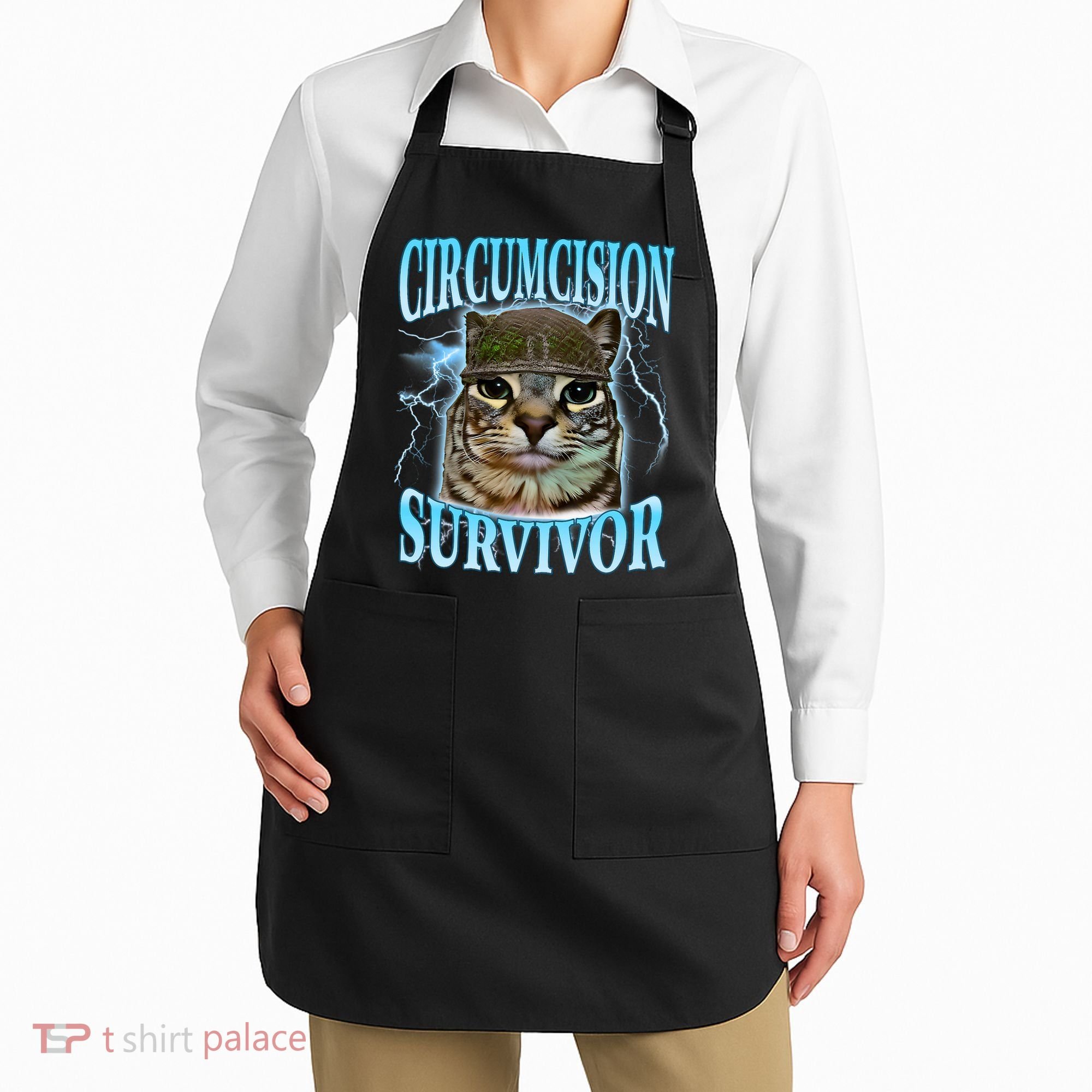 Circumcision Survivor Funny Oddly Specific Cat Meme Cats Apron