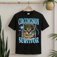 Circumcision Survivor Funny Oddly Specific Cat Meme Cats T-Shirt thumb 2