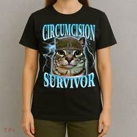 Circumcision Survivor Funny Oddly Specific Cat Meme Cats T-Shirt thumb 4