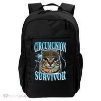 Circumcision Survivor Funny Oddly Specific Cat Meme Cats Backpack thumb 0