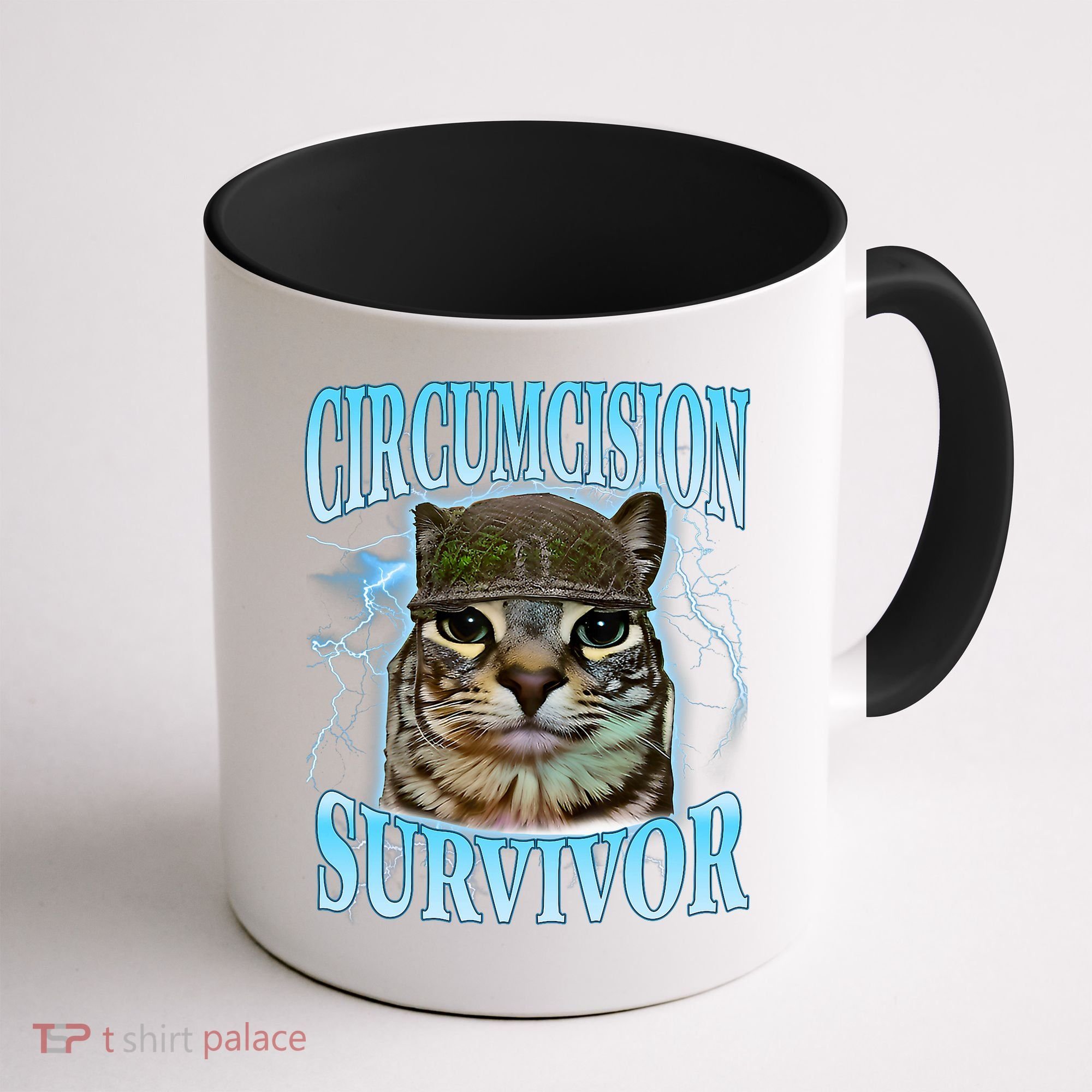 Circumcision Survivor Funny Oddly Specific Cat Meme Cats Coffee Mug