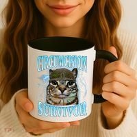 Circumcision Survivor Funny Oddly Specific Cat Meme Cats Coffee Mug thumb 3