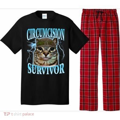 Circumcision Survivor Funny Oddly Specific Cat Meme Cats Pajama Set