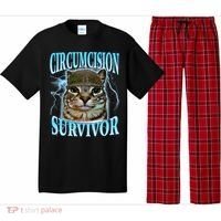 Circumcision Survivor Funny Oddly Specific Cat Meme Cats Pajama Set thumb 0