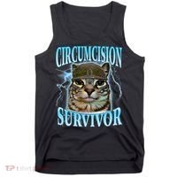 Circumcision Survivor Funny Oddly Specific Cat Meme Cats Tank Top thumb 0