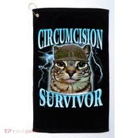 Circumcision Survivor Funny Oddly Specific Cat Meme Cats Golf Towel thumb 0
