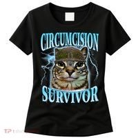 Circumcision Survivor Funny Oddly Specific Cat Meme Cats Women's T-Shirt thumb 0