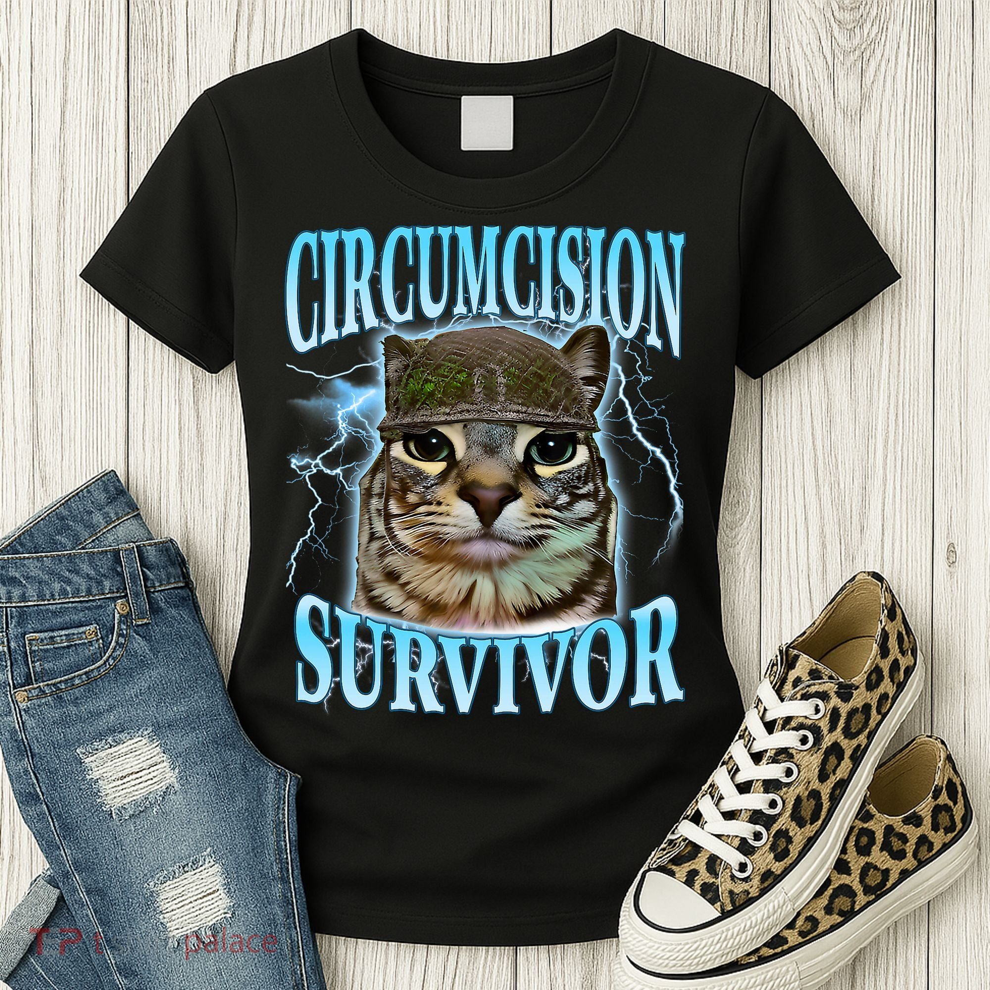 Circumcision Survivor Funny Oddly Specific Cat Meme Cats Women's T-Shirt