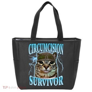 Circumcision Survivor Funny Oddly Specific Cat Meme Cats Tote Bag