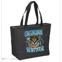 Circumcision Survivor Funny Oddly Specific Cat Meme Cats Tote Bag thumb 2