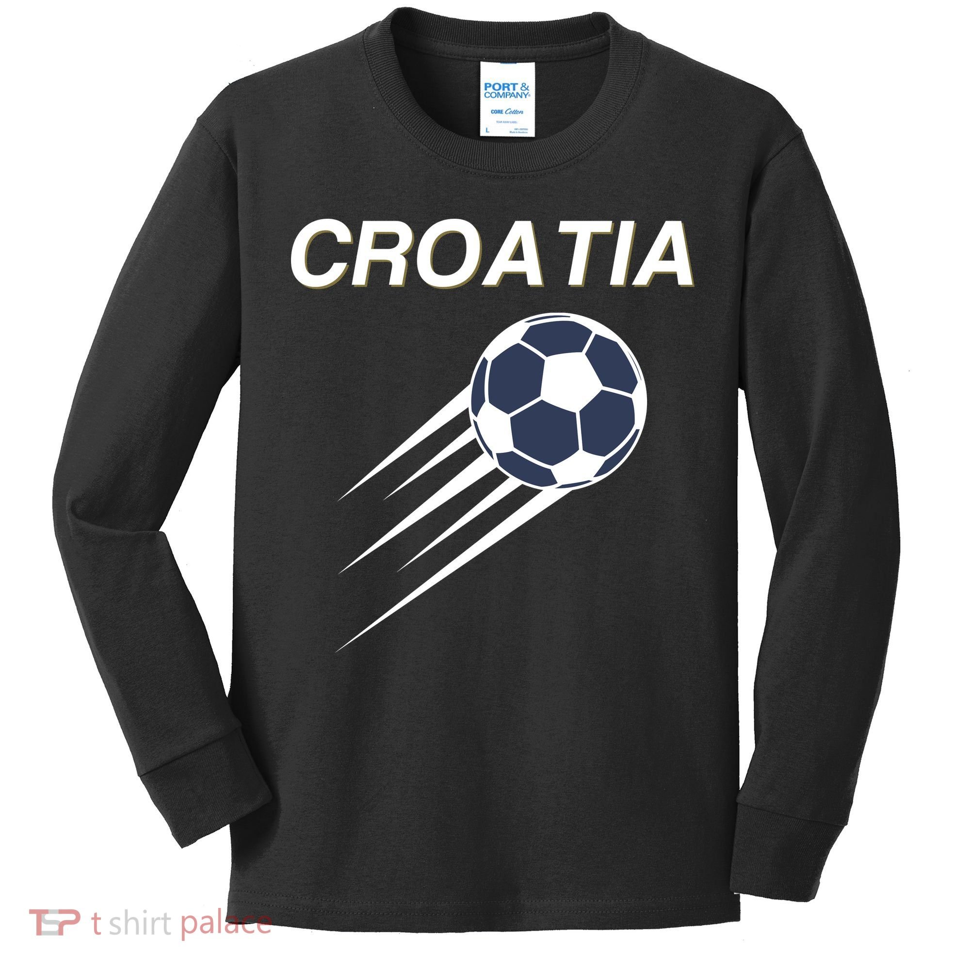 Croatia Soccer Football Croatian Kids Long Sleeve Shirt