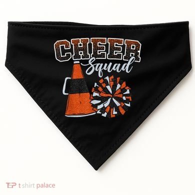 Cheer Squad Funny Cheerleader Cheerleading Orange USA-Made Doggie Bandana