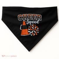 Cheer Squad Funny Cheerleader Cheerleading Orange USA-Made Doggie Bandana thumb 0