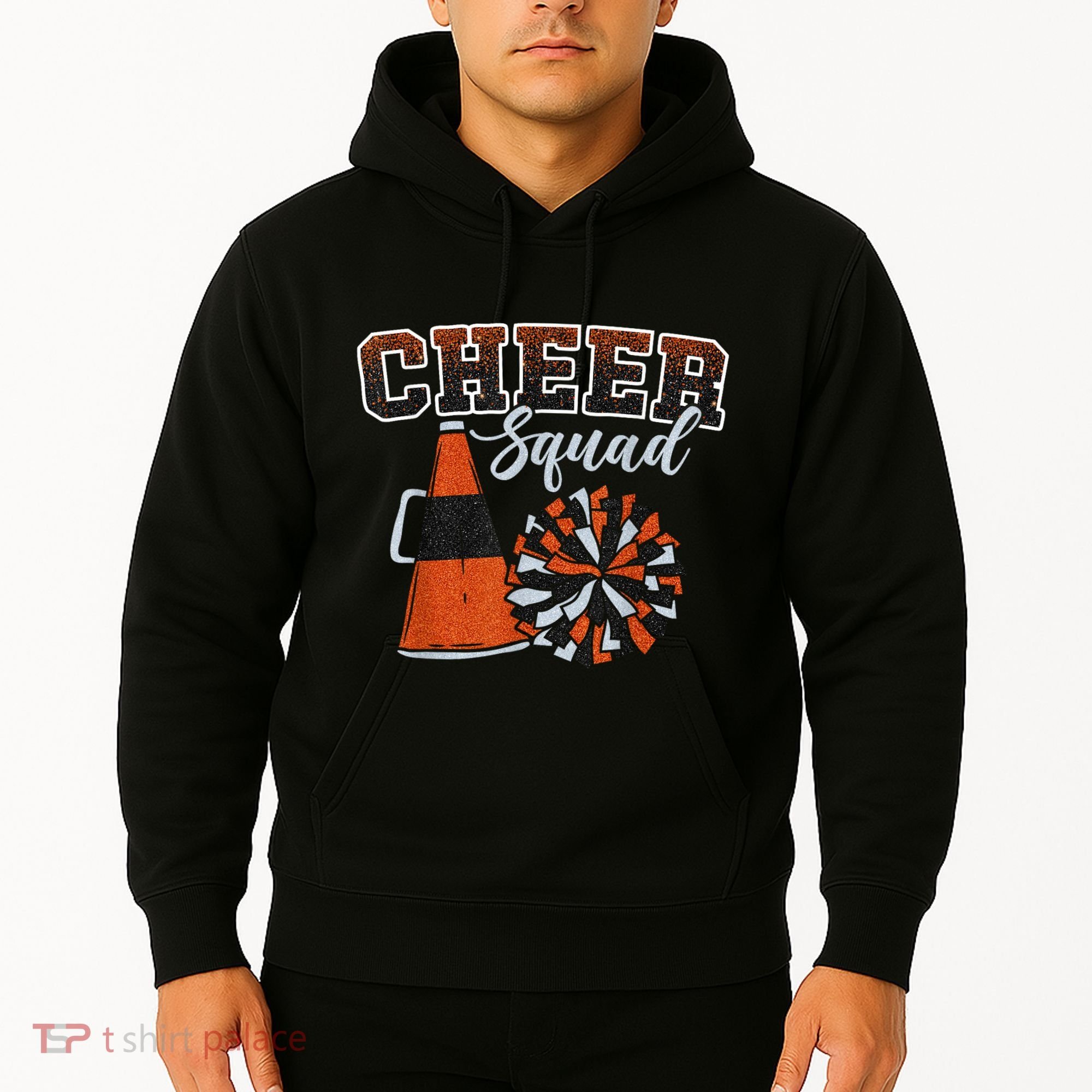 Cheer Squad Funny Cheerleader Cheerleading Orange Hoodie